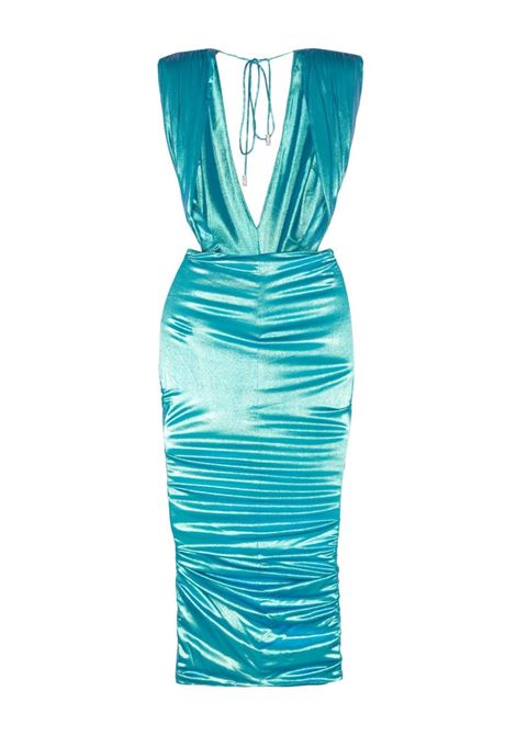 Turquoise drape-detailing dress - women ALEXANDRE VAUTHIER | 241DR2063TRQUS